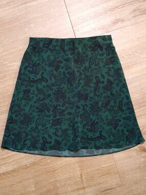 Realisation Par Paisley Silk Mini Skirt Green XS